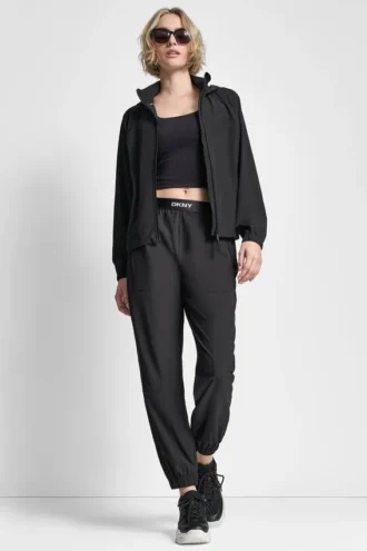 Logo Hooded Short Jacket