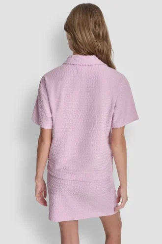 Logo Jacquard Boxy Polo Tee