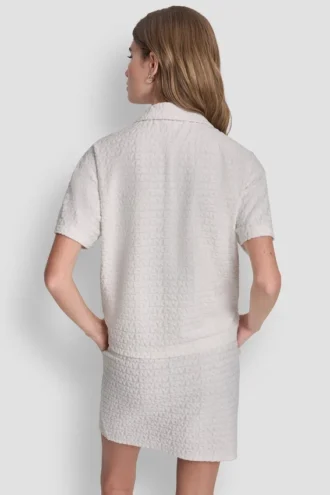 Logo Jacquard Boxy Polo Tee