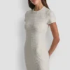 Logo Jacquard Crew Neck Dress