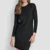 Logo Jacquard Crew Neck Dress