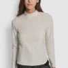 Logo Jacquard  Long Sleeve Mock Neck Tee