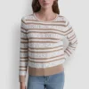 Logo Pointelle Striped Sweater