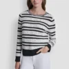 Logo Pointelle Striped Sweater