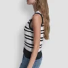 Logo Pointelle Striped Sweater