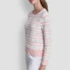 Logo Pointelle Striped Sweater