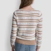 Logo Pointelle Striped Sweater