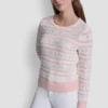 Logo Pointelle Striped Sweater