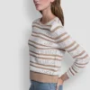 Logo Pointelle Striped Sweater