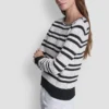 Logo Pointelle Striped Sweater