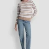 Logo Pointelle Striped Sweater