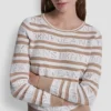 Logo Pointelle Striped Sweater