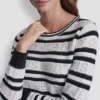 Logo Pointelle Striped Sweater