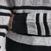 Logo Pointelle Striped Sweater
