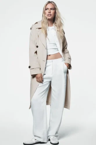 Long Belted Trench Coat