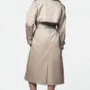 Long Double Breasted Belted Trench