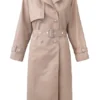 Long Double Breasted Belted Trench