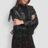 Long Sleeeve Fringe Crop Jacket