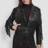 Long Sleeeve Fringe Crop Jacket
