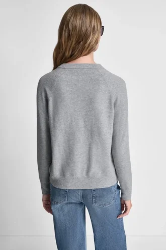 Long Sleeve Cardigan W Rhinestone Buttons