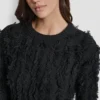 Long Sleeve Crew Neck with Fringe Stitching