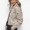 Long Sleeve Cropped Sateen Jacket