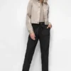Long Sleeve Cropped Sateen Jacket