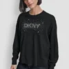 Long Sleeve Glitter Logo Pullover Sweater
