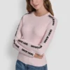 Long Sleeve Logo Trim Sweater