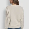 Long Sleeve Rhinestone Crew Neck Sweater