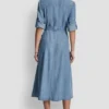 Long Sleeve Roll Tab Tencel Cargo Dress