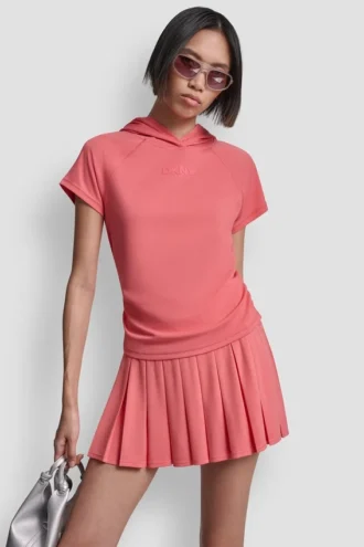 Mesh Hooded Logo Tee