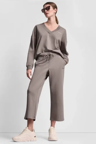 Metallic Bubble Logo Cropped High-Rise Pants