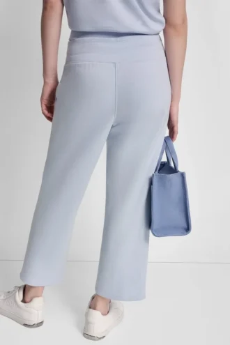 Metallic Bubble Logo Cropped High-Rise Pants