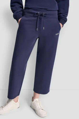 Metallic Bubble Logo Cropped High-Rise Pants