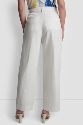 Mid-Rise Tie Waist Pleated Pant