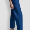 Mid-Rise Tie Waist Pleated Pant