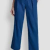 Mid-Rise Tie Waist Pleated Pant