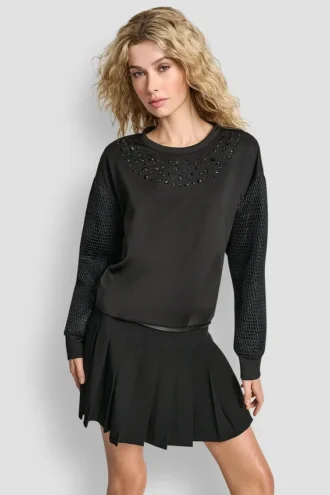 Mix Media Bubble Sweatshirt