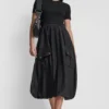 Mixed Media Cargo Midi Bubble Dress