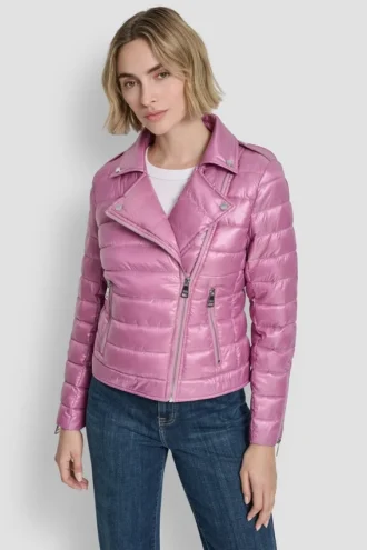 Moto Style Light Weight Puffer Jacket