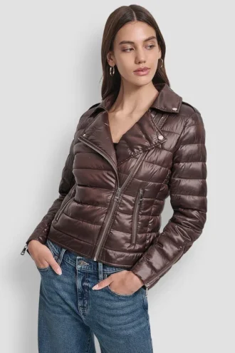 Moto-Style Puffer Jacket