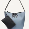 Nicole Denim Logo Bucket Bag