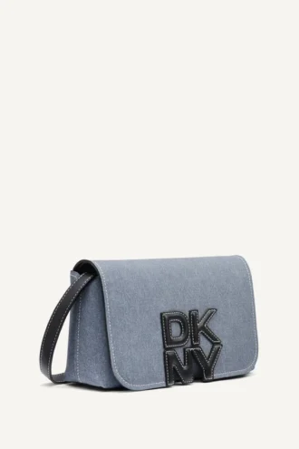 Nicole Denim Logo Crossbody Bag