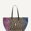 Paloma Crochet Straw Logo Tote