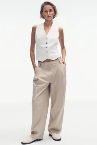 Piqué Button-Front Vest