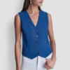 Piqué Button-Front Vest