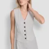 Piqué Button-Front Vest