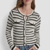 Pointelle Striped Cardigan