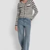 Pointelle Striped Cardigan
